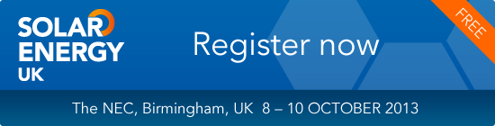 Register now for Solar Energy UK 2013