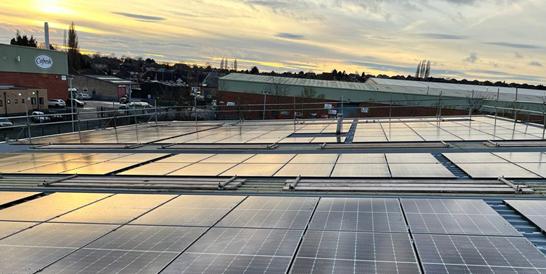 Solar panels at a First Bus depot. Image: First Bus
