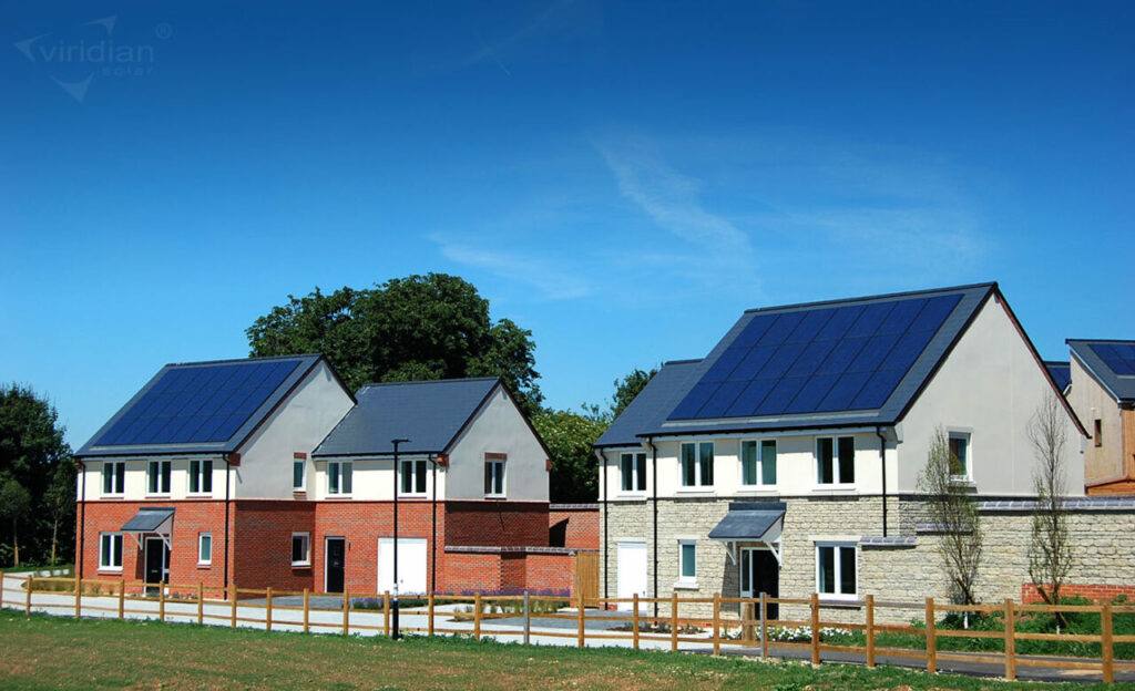 Residential Solar roof installations on housing development in Bicester with Viridian