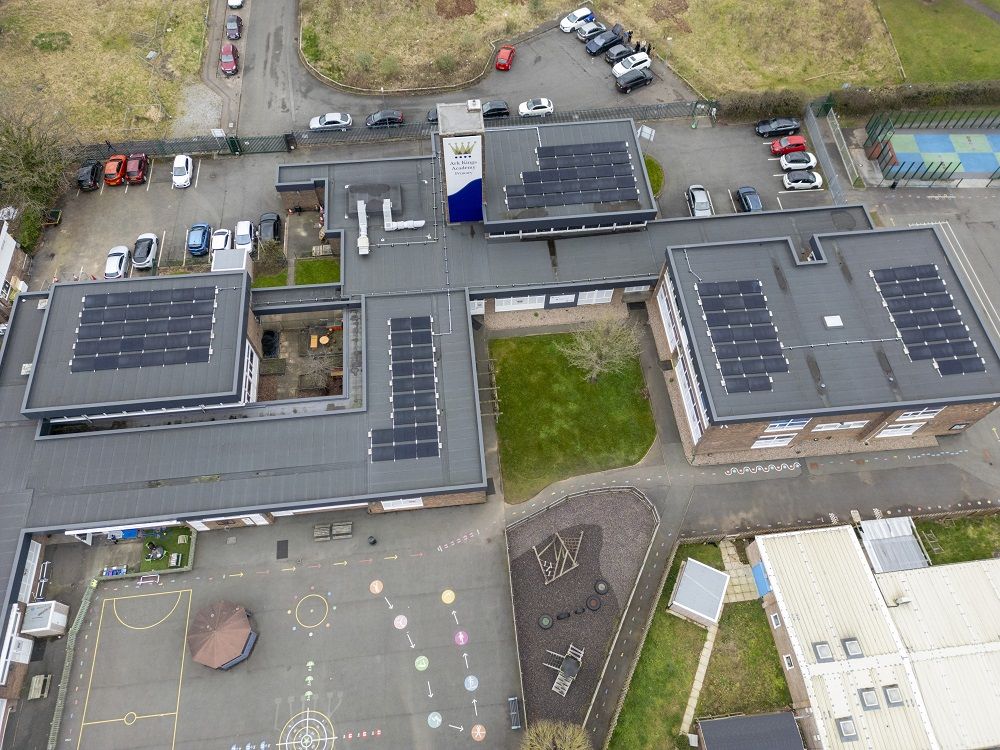 Two schools in Birmingham, the Ark Victoria Academy and Ark Kings Academy, have recently had new solar systems installed as part of the scheme. Image: National Grid.