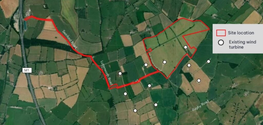 a map of the proposed BESS site