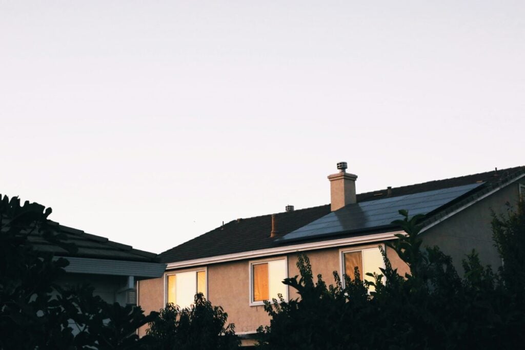 solar panels on the roof of a house