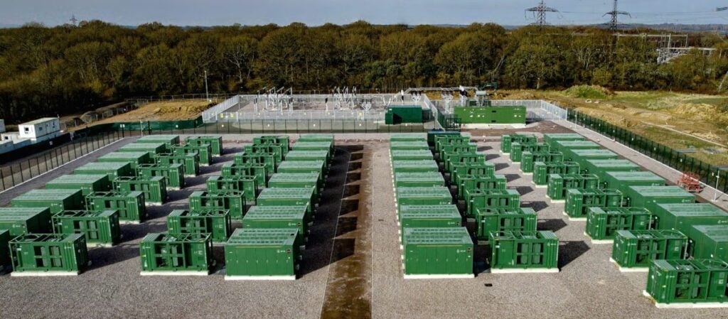 a high up view of BESS units