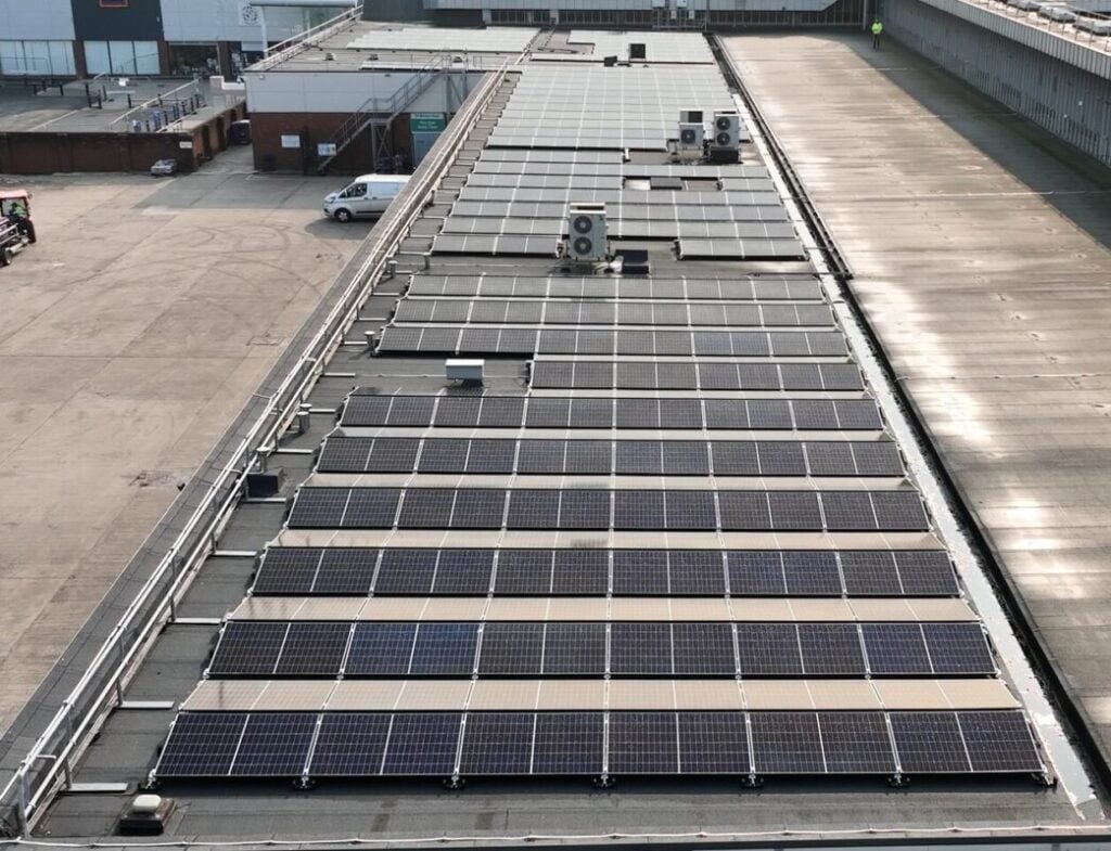 solar pv cells on a rooftop