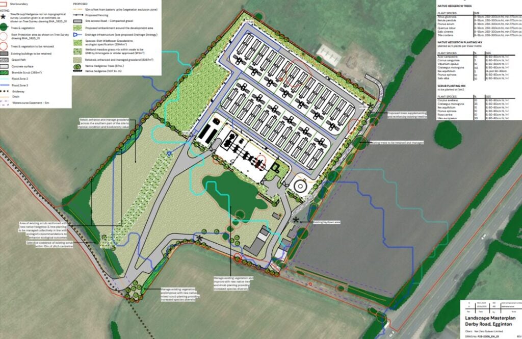 a map of a proposed BESS development