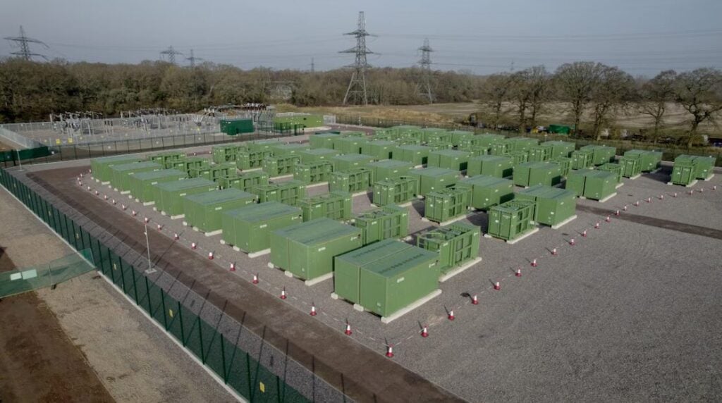 an overhead view of a large BESS development.
