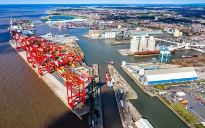 aerial shot of the Port of Liverpool