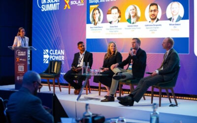 William Duncan (right side of stage) CEO of developer Telis Energy on stage at last week's CP30 summits. Image: Solar Media.