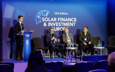 L-R: Ben Fulton, Simon Wannop, Michiel Adriaanse, Anastasios Christakis at Solar Finance and Investment Europe 2025