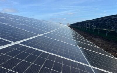 solar panels from a close up side view