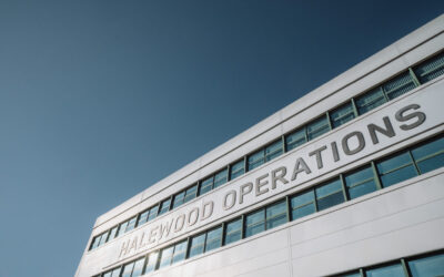 The outside of a building with Halewood Operations written down the side