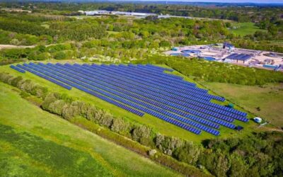 a solar farm from above