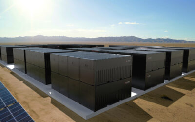 Render of Invinity's Endurium flow batteries at a project site. Image: Invinity Energy Systems.