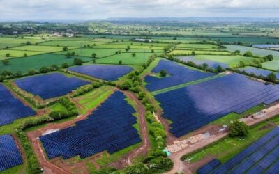 Aerial image of Lark's Green solar farm.