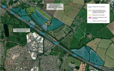 a map of the lentons lane solar proposal with changes outlined