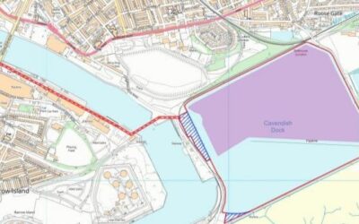 A map of the port with the proposed development mapped out