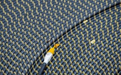 A tightly wound coil of cable
