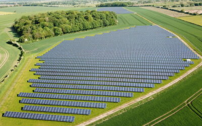 UK solar farm photographed from above