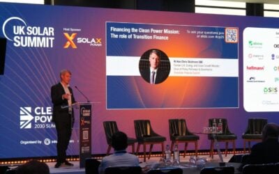 Rt Hon Chris Skidmore OBE, former UK energy and clean growth minister; chair of policy pathways & governance, Transition Finance Council, spoke on day one of the event. Image: Solar Media.
