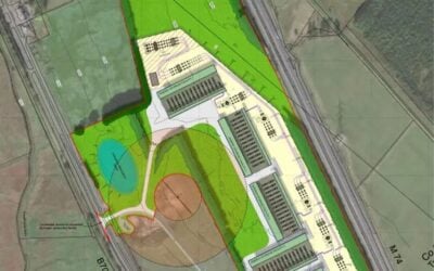 The site is being built in two phases, with the first, the 500MW Coalburn 1, expected to come online later this year. Image: Alcemi.