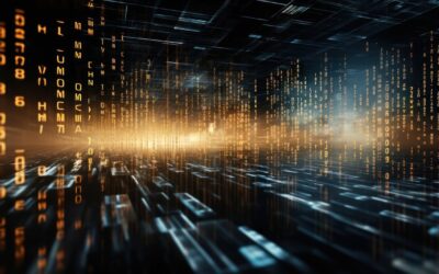 Binary code on a black background