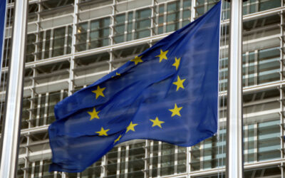 Drapeaux européens devant le Berlaymont