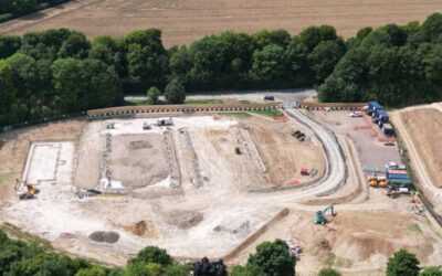 A view from above of a construction site