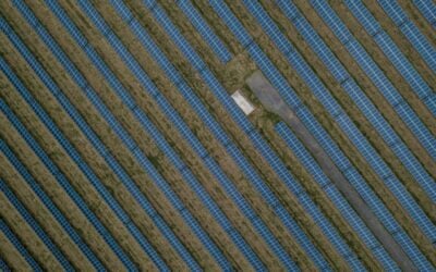 solar panels from above in a line