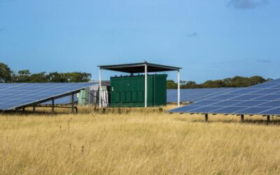 solar panels with a bess unit in the middle