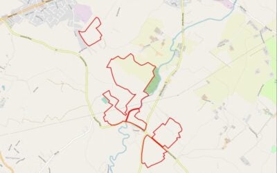 a map outlining the site of the now-approved Magheralin Solar Farm