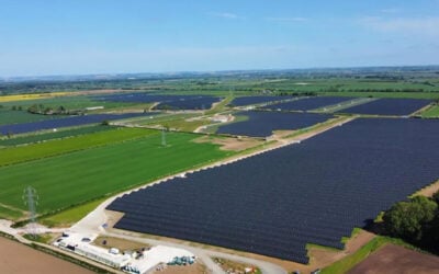 Aerial image of scurf-dyke solar farm in Yorkshire