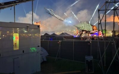 MSP (Multi Source Power) Technologies provided a 3MWh BESS for one of Glastonbury’s most well-known stages, Arcadia. Image: MSP Technologies.