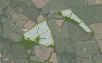 Overhead view of Windel Energy's Welsh solar farm.